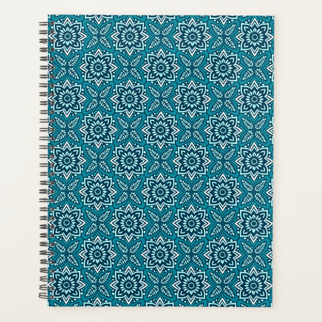  Stylish Boho Geometric Floral Pattern Planner (Front)