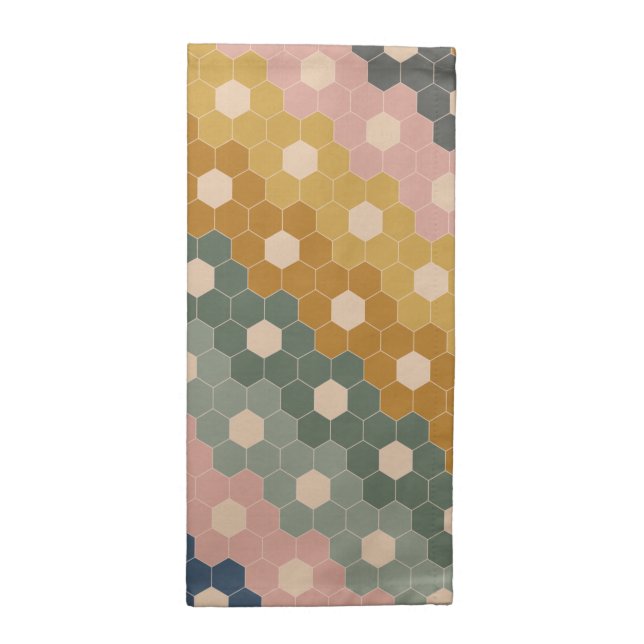 Stylish Boho Geometric Pattern Blue Green Blush Cloth Napkin