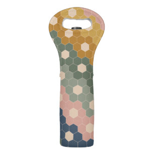 Stylish Boho Geometric Pattern Blue Green Blush Wine Bag