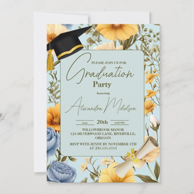 stylish  Boho Graduation  Invitation (Front)
