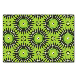 Stylish Boho Lime Green Geometric Pattern Tissue Paper