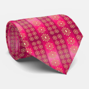 Stylish Boho Pink Pattern Neck Tie