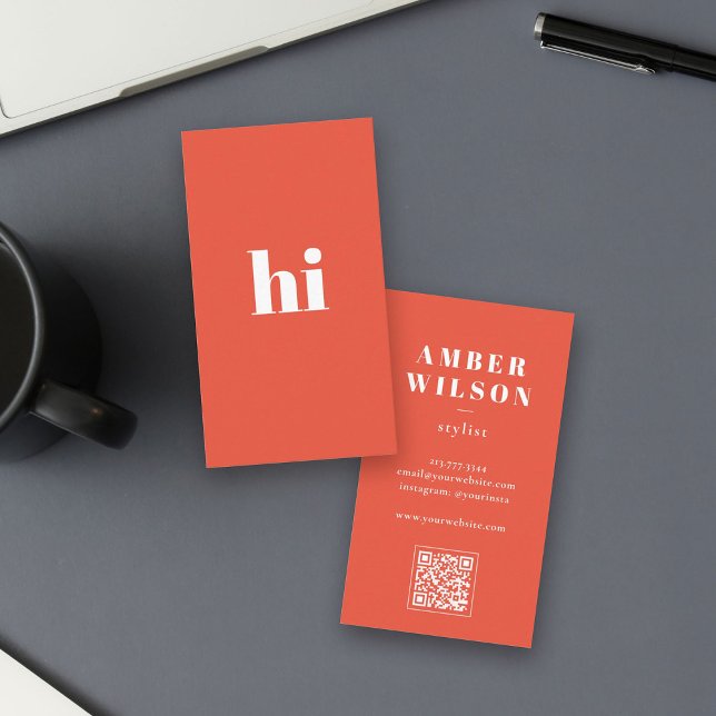 Stylish Bold Cool Unique Modern Typography Business Card (Go ahead, unleash your inner boldness and say HI in style!)