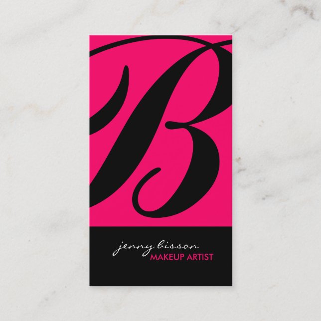 Stylish & Bold Make-Up Artist Business Cards (Front)