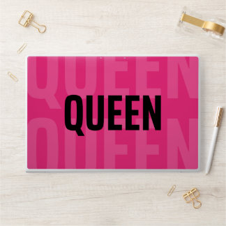 Stylish Bold Pink Queen Typography Modern Girly HP Laptop Skin