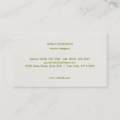 Stylish Bold Turquoise FAUX Linen Pattern 2 Business Card (Back)