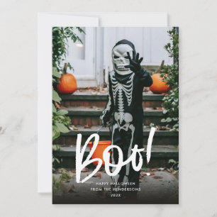 Stylish Boo Halloween Holiday Card
