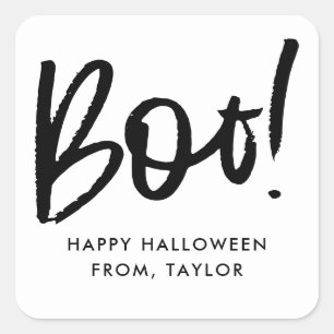 Stylish Boo Halloween Square Sticker