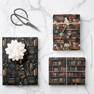 Stylish Book Lover - Dark Academia Wrapping Paper Sheets