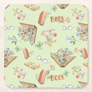 Stylish book themed paper coaster