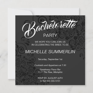 Stylish Border Bachelorette Party Invitation