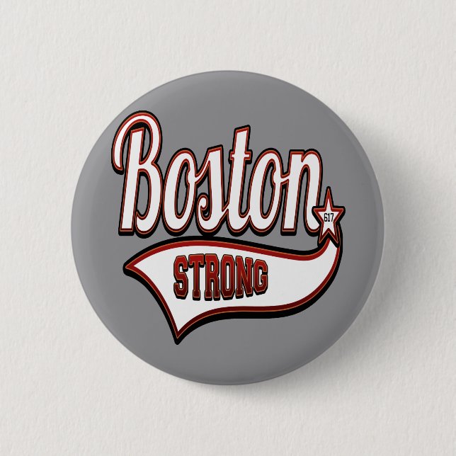 Stylish Boston Strong Pinback Button (Front)