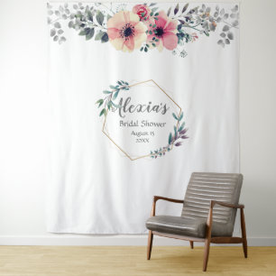 Stylish Botanical Bridal Shower Tapestry