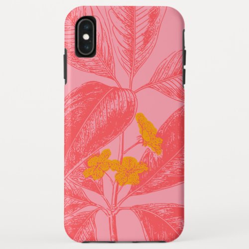 Stylish Botanical Chic Floral Garden Pink Red iPhone XS Max Case