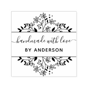 stylish botanical handmade self-inking stamp