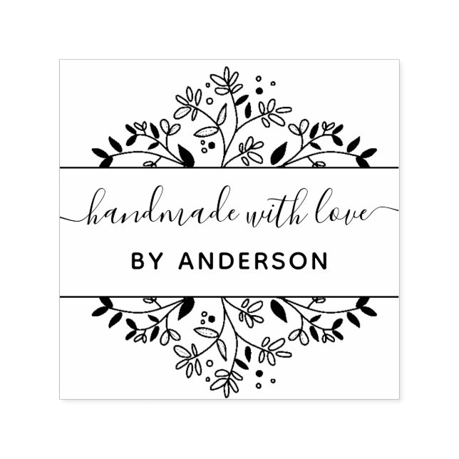 stylish botanical handmade self-inking stamp (Design)