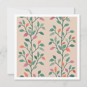 Stylish Botanical Leaf Pattern Elegant Note Card