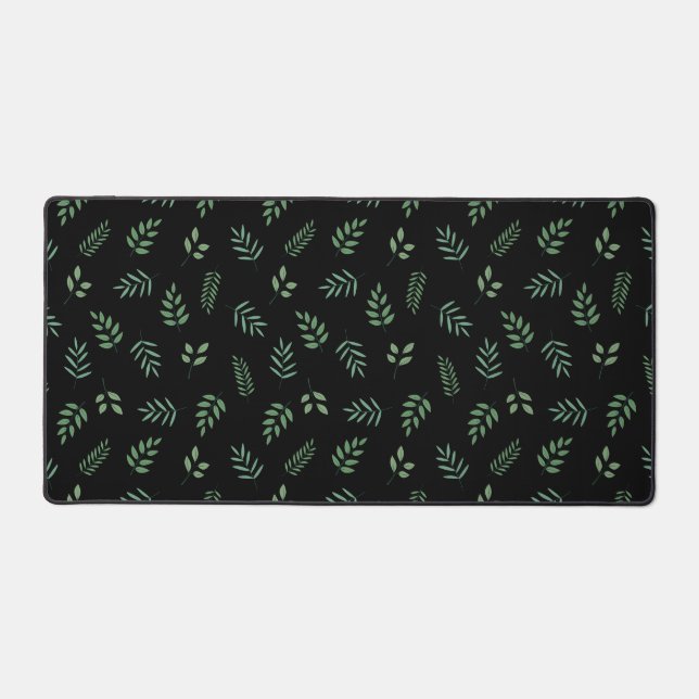 Stylish Botanical Leaf Print Desk Mat for Workspac (Front)