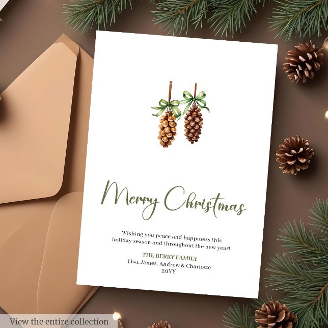 Stylish Botanical Watercolor Christmas Greeting  Holiday Card (Stylish Botanical Watercolor Christmas Greeting Card

)