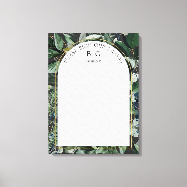 Stylish Botanical Wedding guest book alternative (Front)