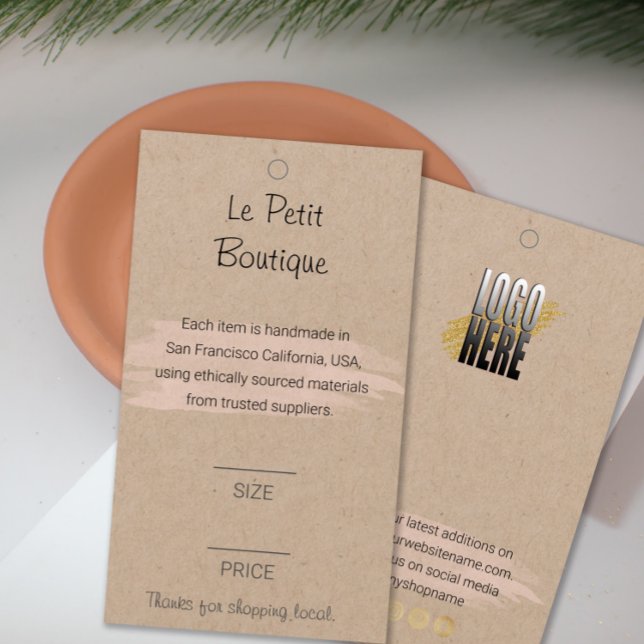 Stylish Boutique Logo Kraft Clothing Price Tag (Creator Uploaded)