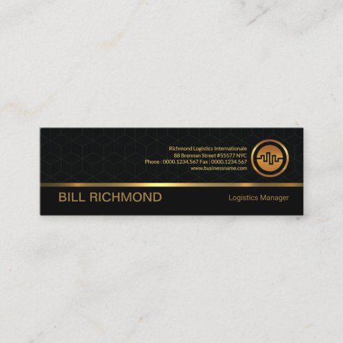 Stylish Box Design Warehousing Gold Line Logistics Mini Business Card