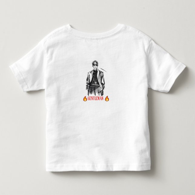 Stylish Boy with Sunglasses Illustration Kid's Tee (Back)