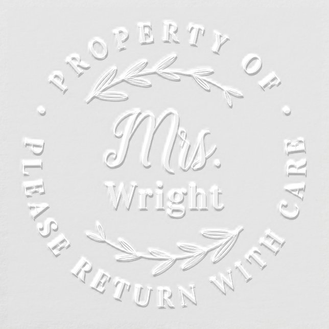Stylish Branches Personal Stamp Custom Embosser (Design)