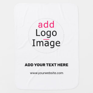 Stylish Branding Chic Customizable Logo    Baby Blanket