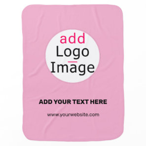 Stylish Branding Chic Customizable Logo Pink    Baby Blanket