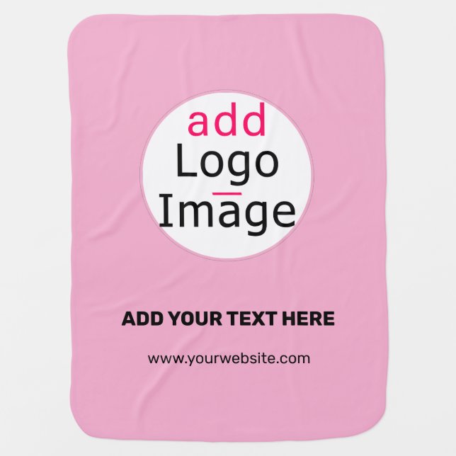 Stylish Branding Chic Customizable Logo Pink    Baby Blanket (Front)