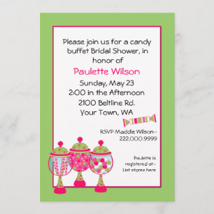 Stylish Bridal Shower Candy Buffet Invitation