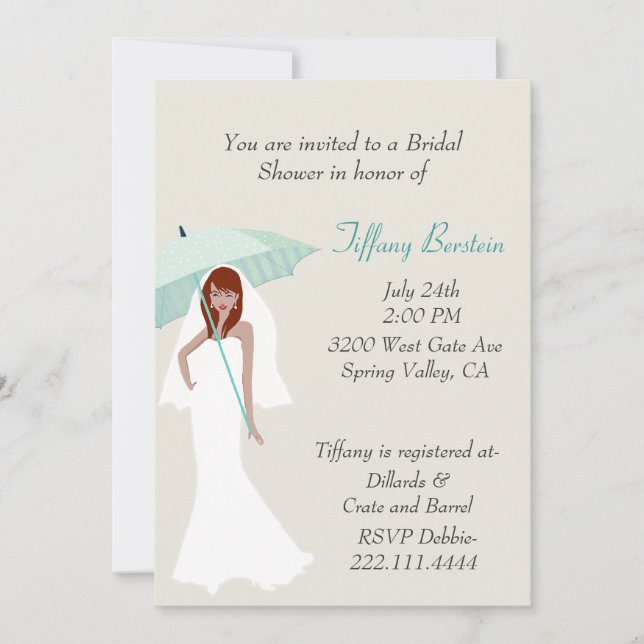 Stylish Bride Bridal Shower Invitation (Front)
