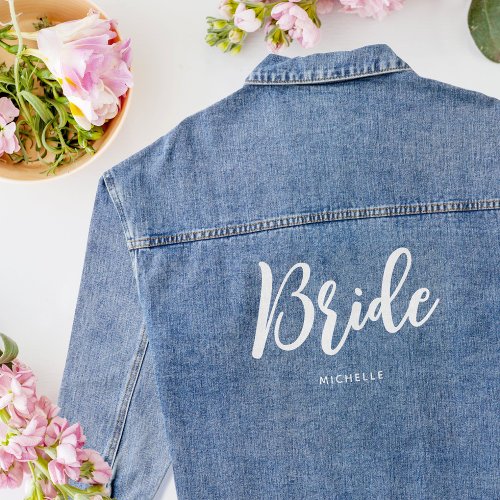 Stylish Bride Wedding Personalized Denim Jacket