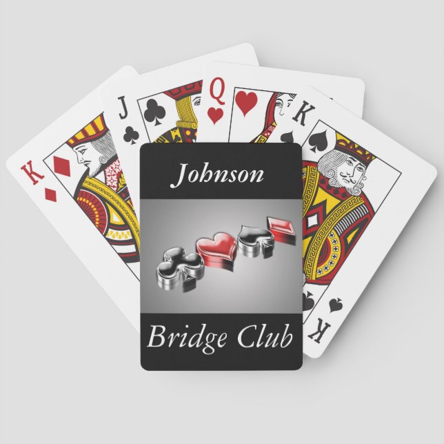 Stylish Bridge Poker Canasta Suits Modern Custom Cards (Back)