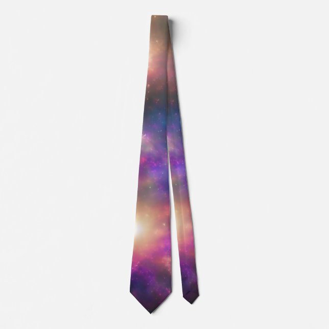 Stylish Bright Colors Galaxy Art Neck Tie (Front)
