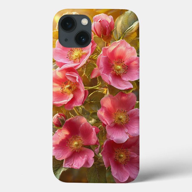 Stylish bright floral pink aesthetic nature design Case-Mate iPhone case (Back)