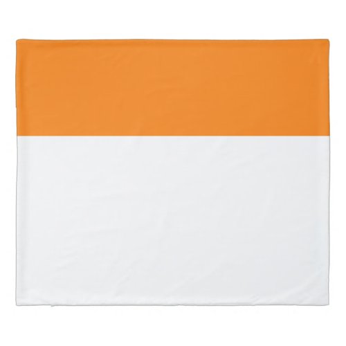 Stylish Bright Orange Top Edge White Color Block Duvet Cover