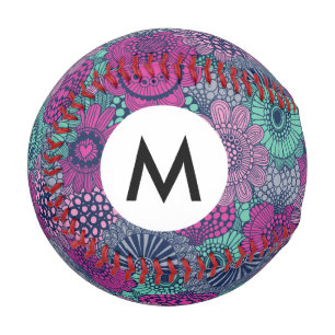 Stylish bright pattern of gorgeous flowers baseball