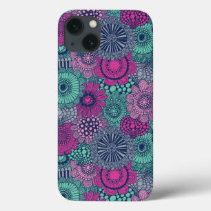 Stylish bright pattern of gorgeous flowers iPhone 13 case