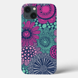 Stylish bright pattern of gorgeous flowers iPhone 13 case