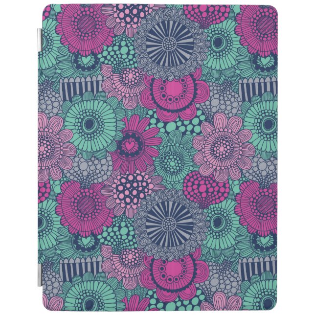Stylish bright pattern of gorgeous flowers iPad air cover (Front)