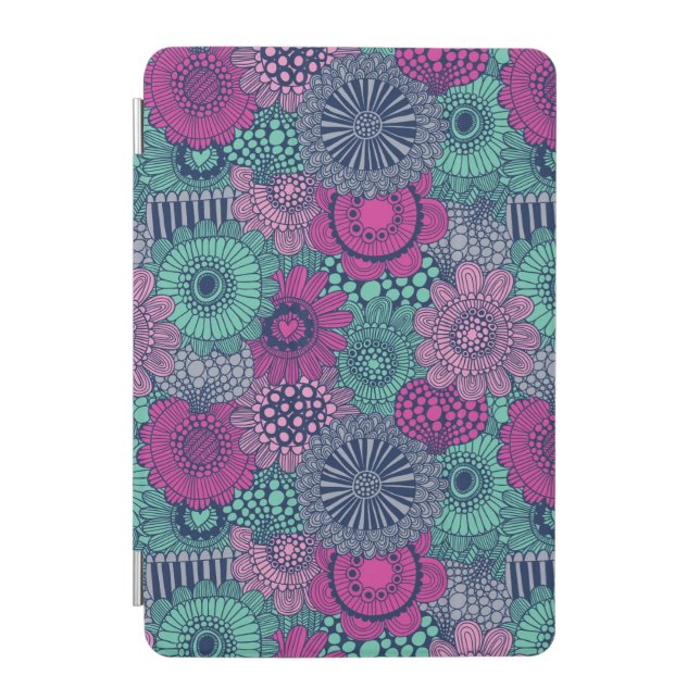 Stylish bright pattern of gorgeous flowers iPad mini cover (Front)