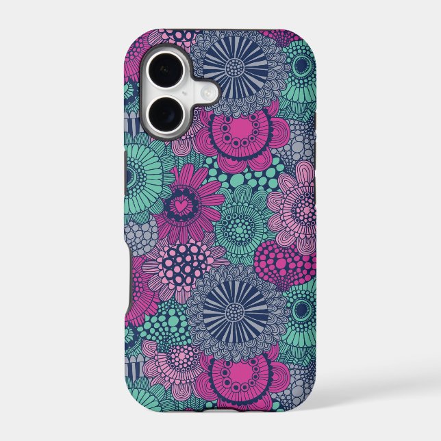 Stylish bright pattern of gorgeous flowers iphone case (Back)