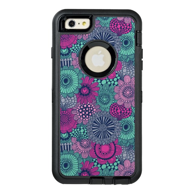 Stylish bright pattern of gorgeous flowers otterbox iPhone case (Back)