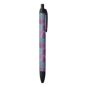 Stylish bright pattern of gorgeous flowers pen