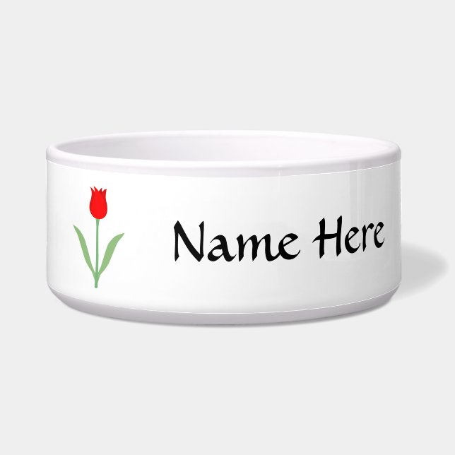 Stylish Bright Red Tulip. Bowl (Front)