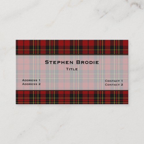 Stylish Brodie Tartan Plaid Custom Double-Sided Standard Business Cards (Pack Of 100)