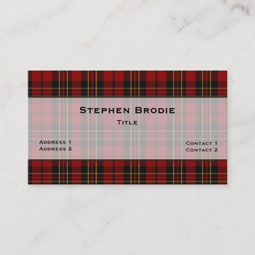 Customizable Stylish Brodie Tartan Plaid Custom Double-Sided Standard Business Cards (Pack Of 100)