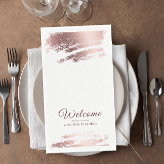 Stylish Bronze Business Event Party Welcome Paper Guest Towels